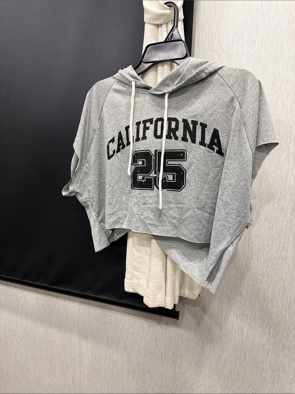 Universal Gray Cropped 'California 25' Hoodie Top